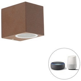Lampada da parete intelligente marrone ruggine IP44 con Wi-Fi GU10 - Baleno