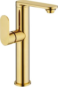 Mexen Milo rubinetto lavabo alto con maniglia laterale, oro - 71315-50