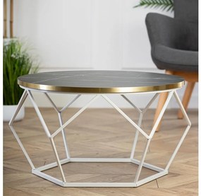 Tavolino DIAMOND 40x70 cm oro/nero/bianco