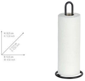 WENKO 53256100 - Porta asciugamani da cucina 12,5x32,5 cm nero