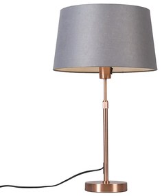 Lampada da tavolo in rame con paralume grigio 35 cm regolabile - Parte