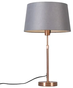 Lampada da tavolo in rame con paralume grigio 35 cm regolabile - Parte