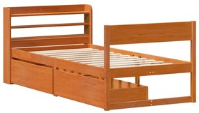 Letto senza materasso marrone cera 75x190 cm in legno di pino