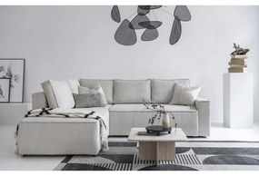 Divano letto angolare in velluto a coste bianco Brave Dave - Miuform