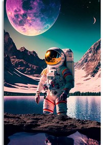 Quadro su tela – Astronauta sulla superficie di un pianeta sconosciuto