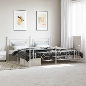 Giroletto Con Testiera E Pediera Metallo Bianco 200x200 Cm /