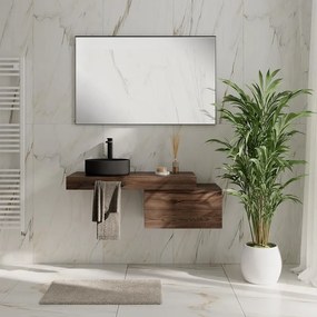 Lavabo da appoggio STEP/STAR tondo D36cm in ceramica nero opaco piletta non inclusa