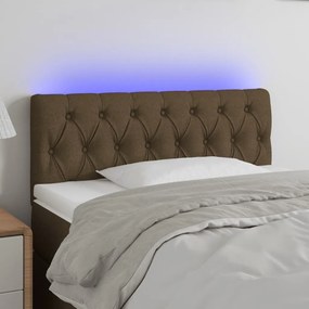 Testiera A Led Marrone Scuro 100x7x78/88 Cm İn Tessuto /