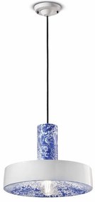 Ferroluce Decò  Pi - Sospensione 1 luce C2502 Ming blu