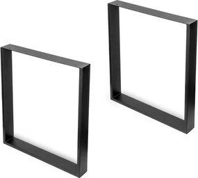 Gambe da tavolo Square rettangolari 72x60 cm in acciaio verniciato nero