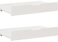 Cassettoni da Letto 2 pz Bianchi 95x55x16cm Legno Massello Pino 850921