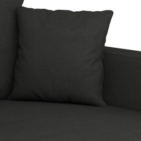 Set di divani 2 pz con cuscini nero in tessuto