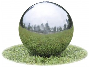 Fontana Da Giardino A Sfera Con Led İn Acciaio Inox 20 Cm /