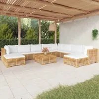 Set Divani da Giardino 11 pz con Cuscini Legno Massello di Teak 3100883