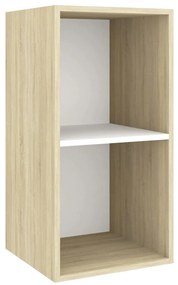 Armadietto per tv bianco e rovere sonoma 37x37x72 cm truciolato