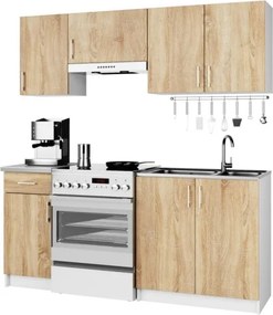 Cucina Lineare 180 Cm Moderna Componibile Rovere Effetto Legno Tania