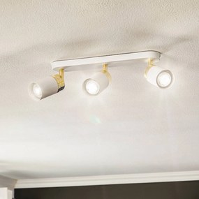 Luminex Faretto da soffitto Rondo bianco/oro, 3 luci