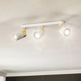 Luminex Spot soffitto Rondo bianco/oro, 3 luci