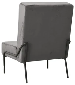 Poltrona relax 65x79x87 cm grigio scuro in velluto