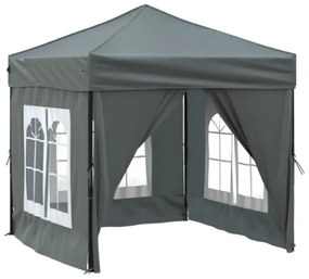 Tenda per Feste Pieghevole con Pareti Laterali Antracite 2x2 m