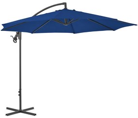 Ombrellone A Sbalzo Con Palo İn Acciaio 300 Cm Azzurro /