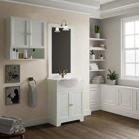 Mobile sottolavabo e lavabo Romantica per vasca centrale decape bianco L 65 x H 81.5 x P 31.5 cm, 2 ante