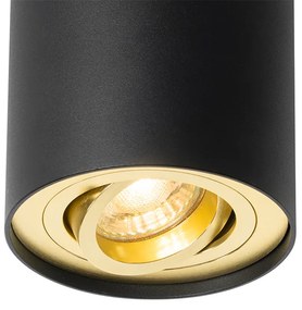 Faretto da soffitto nero con oro orientabile e inclinabile - Rondoo up
