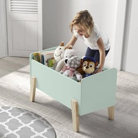 Cesta Portagiochi Per Bambini Kiddy İn Legno Verde /