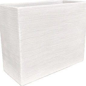 Fioriera Rigata Shabby in polietilene bianco H 61 x L 78 x P 35 cm