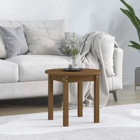 Tavolino da salotto miele Ø 45x40 cm in legno massello di pino