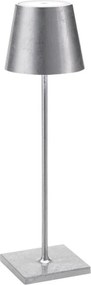 Poldina Pro tavolo foglia argento lampada led dimmerabile da tavolo