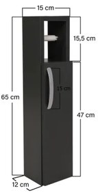 Mobiletto con porta carta igienica STAR 65x15 cm antracite