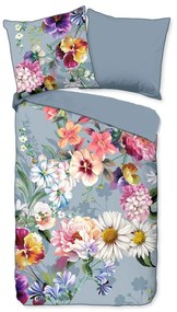 Biancheria da letto matrimoniale in cotone organico grigio Girasole, 200 x 220 cm Organic - Descanso