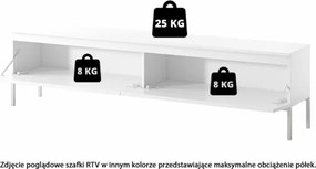 Mobile TV Da Terra 175 Cm 2 Ante Nero Piedini Oro Lume