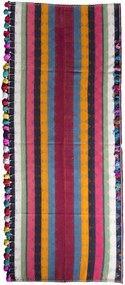 Kilim Tappeto 330x130 Rosso (Iran) Tessuto A Mano