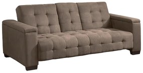 Divano letto clic clac a 3 posti in Tessuto microfibra Marrone con ripiano centrale reclinabile - DEVONSHIRE