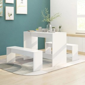 Set Da Pranzo 3 Pz Bianco İn Legno Multistrato /