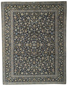 Kashan Tappeto persiano 310 x 410 Blu (Iran) Annodato A Mano