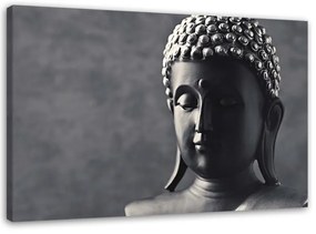 Quadro su tela, Buddha sfondo grigio  Dimensioni 120x80