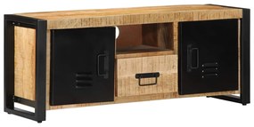 Mobile Porta Tv 100x30x40 Cm İn Legno Massello Di Mango Grezzo /