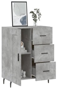 Credenza grigio cemento 69,5x34x90 cm in legno multistrato