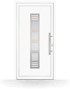 Portoncini in pvc, doppi vetri, bianco, 760 x 1885 mm ou su misura, modello Manfredonia, configura individualmente