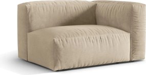 Parte divano componibile beige (con penisola a destra) con rivestimento in velluto Martina – Micadoni