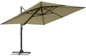 Ombrellone a palo laterale grigio Sombra NATERIAL con telo rettangolare beige L 293 x P 392 x H 270 cm