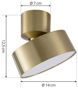 Lindby Faretto LED Nivoria, Ø 14 cm, color oro, orientabile