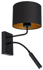 Lampada da parete ARDEN 1xE27/60W + 1xG9/8W nera/oro