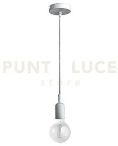 Gso074- pendente flute cavo in stoffa e rosone nickel 1 luce attac...