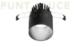 Beach faretto da incasso nero a led 9w 585lm 3000k ip54 d.7cm