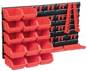 Kit Contenitori 39 Pz Con Pannelli A Parete Rosso E Nero /