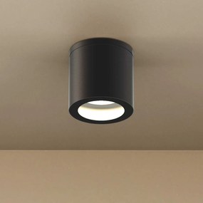 Applique da soffitto IP54 GU10 in Alluminio e Vetro - Nera